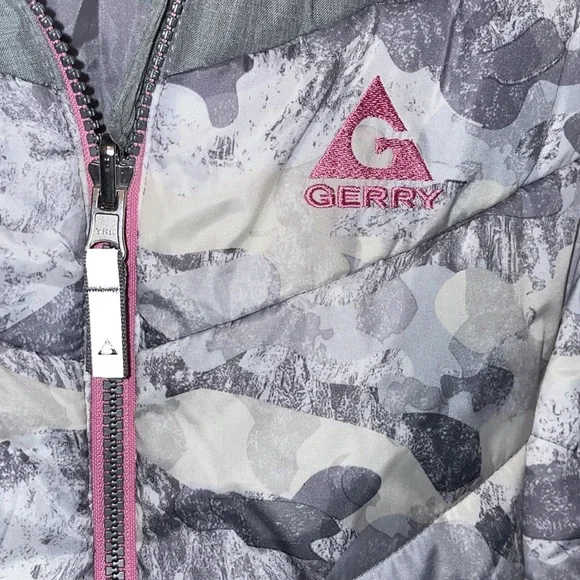 NWOT Gerry Weber Jacket.  Size L (14/16) Gray & Pink Puffer Jacket - Picture 2 of 5